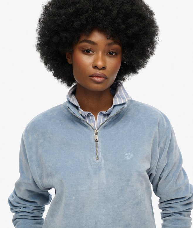 Superdry Velour Half Zip Sweatshirt