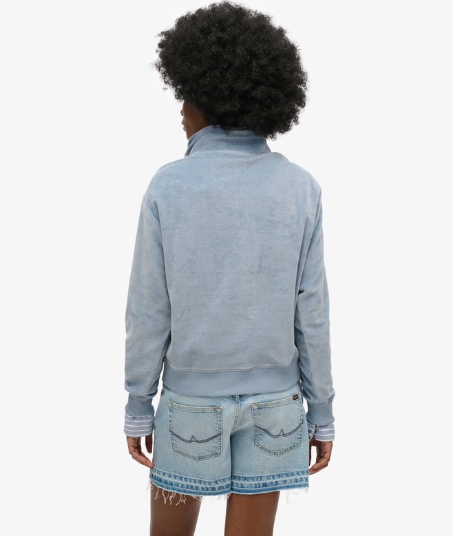 Superdry Velour Half Zip Sweatshirt