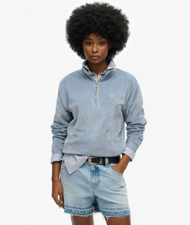 superdry Velour Half Zip Sweatshirt