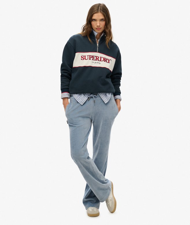 superdry Velour Wide Leg Joggers