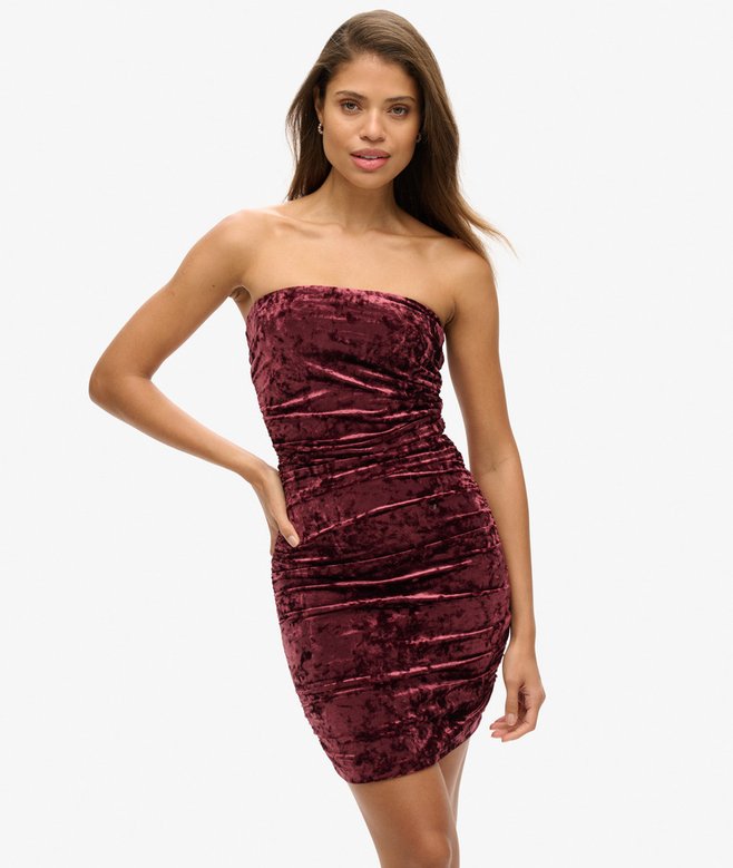 Superdry Velvet Bandeau Mini Dress