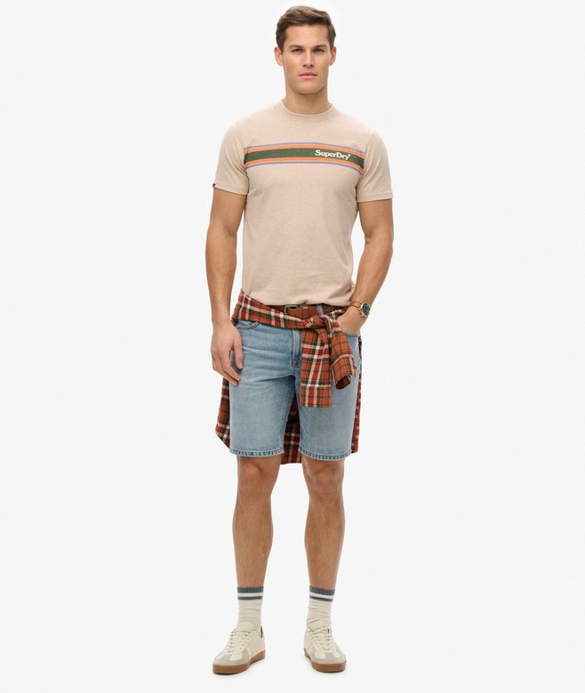 Superdry Venue Logo Stripe Relaxed T-Shirt