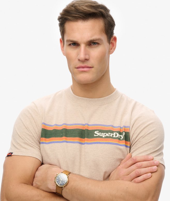 Superdry Venue Logo Stripe Relaxed T-Shirt