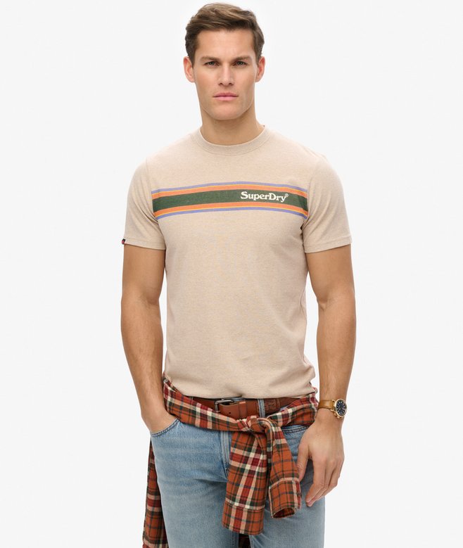 superdry Venue Logo Stripe Relaxed T-Shirt