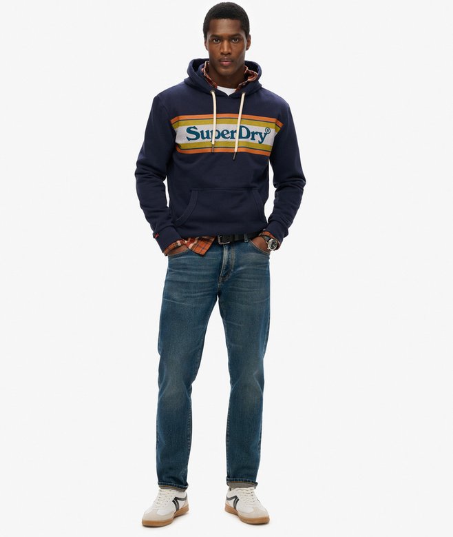 Superdry Venue Logo Striped Relaxed Hoodie