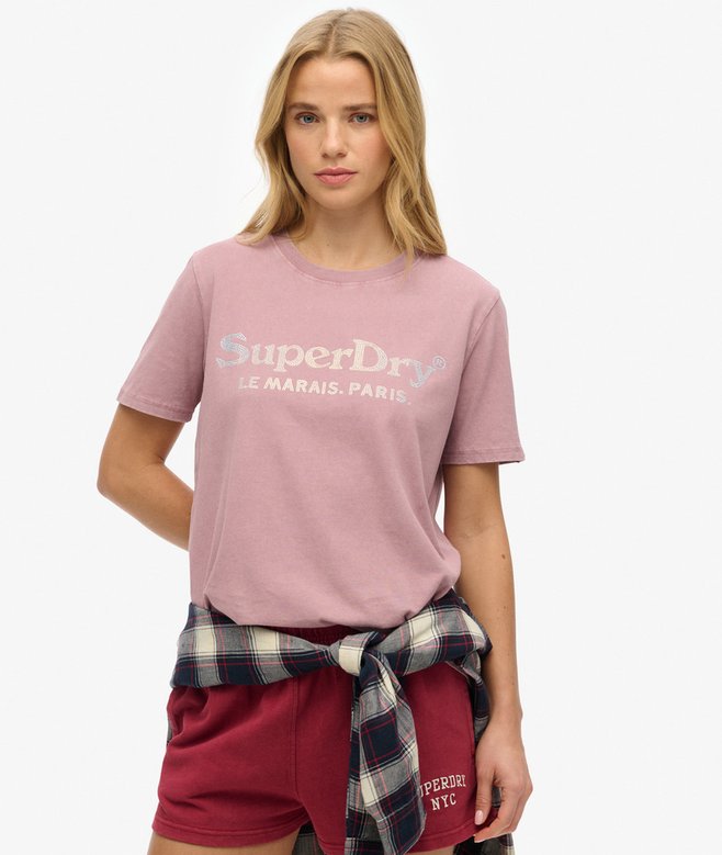 superdry Venue Metallic Relaxed T-Shirt