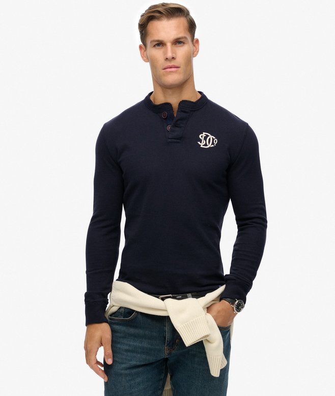 superdry Vintage Athletic Grandad Top