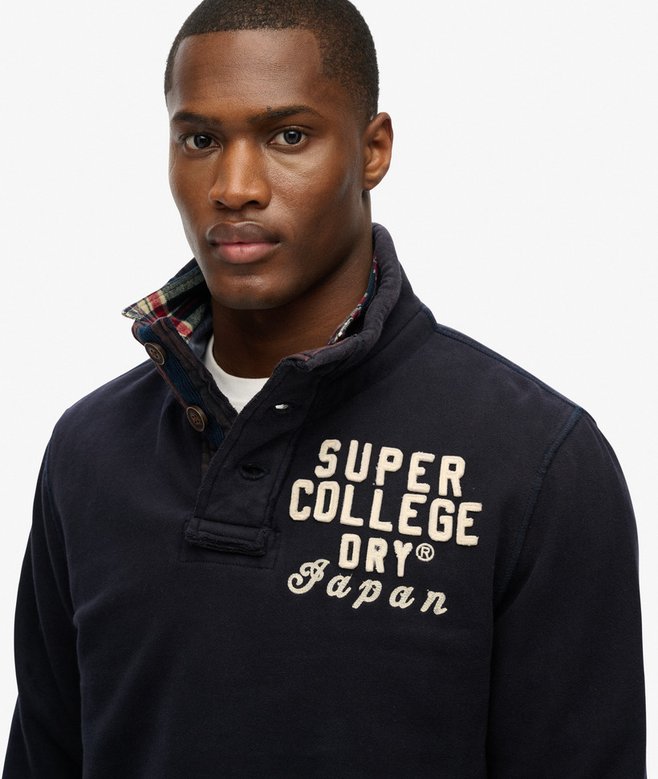 Superdry Vintage Athletic Half Button Jumper