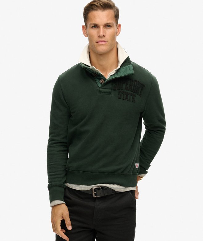 Superdry Vintage Athletic Half Button Jumper