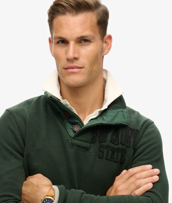 Superdry Vintage Athletic Half Button Jumper