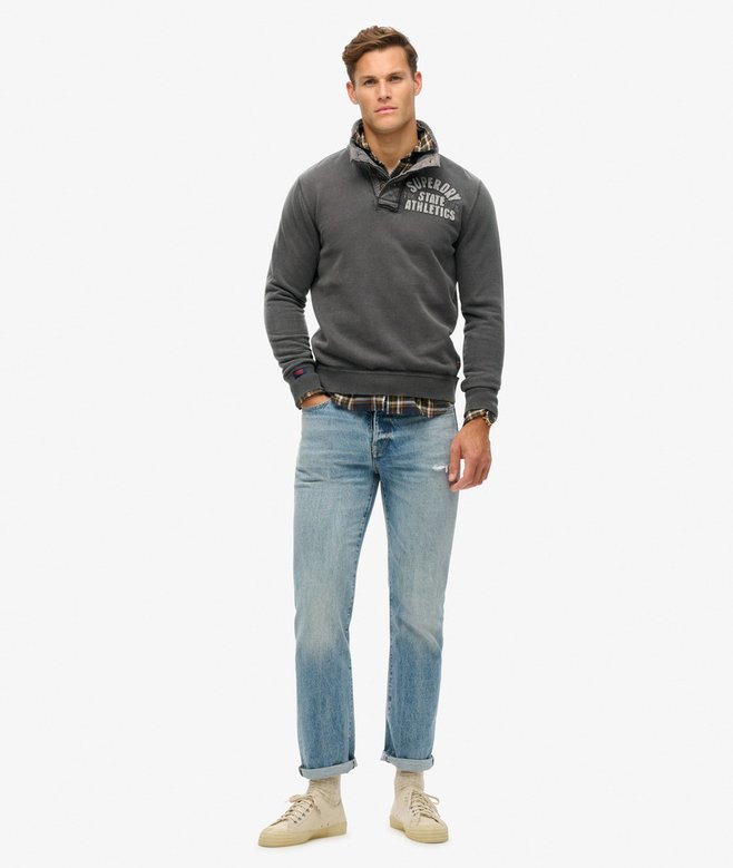 Superdry Vintage Athletic Half Button Jumper