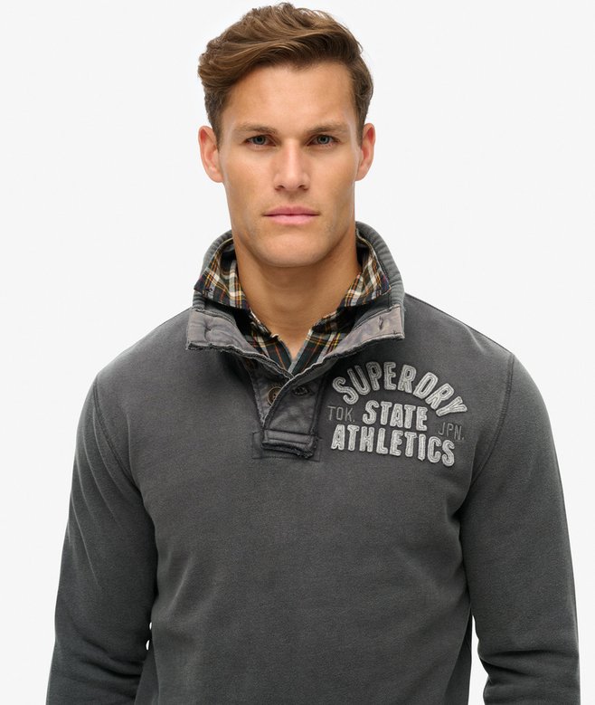 Superdry Vintage Athletic Half Button Jumper