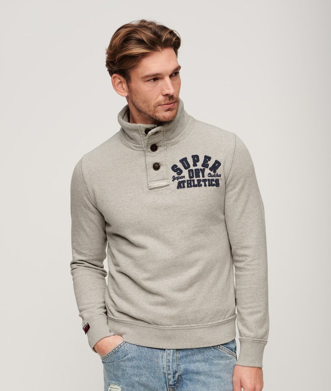 superdry Vintage Athletic Half Button Jumper