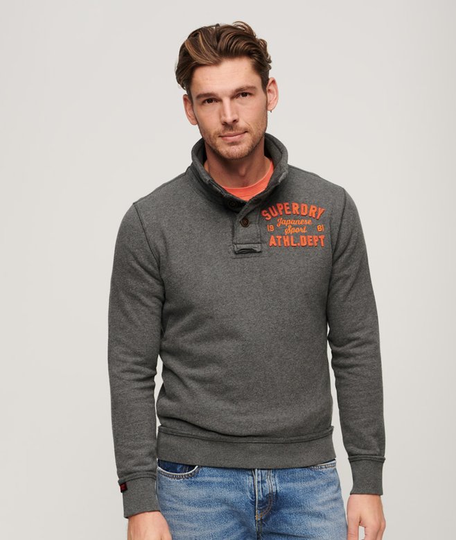 superdry Vintage Athletic Half Button Jumper