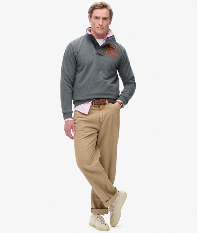 Superdry Vintage Athletic Half Button Sweatshirt