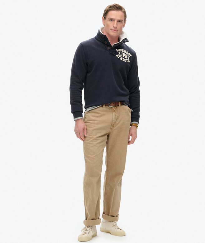 Superdry Vintage Athletic Half Button Sweatshirt