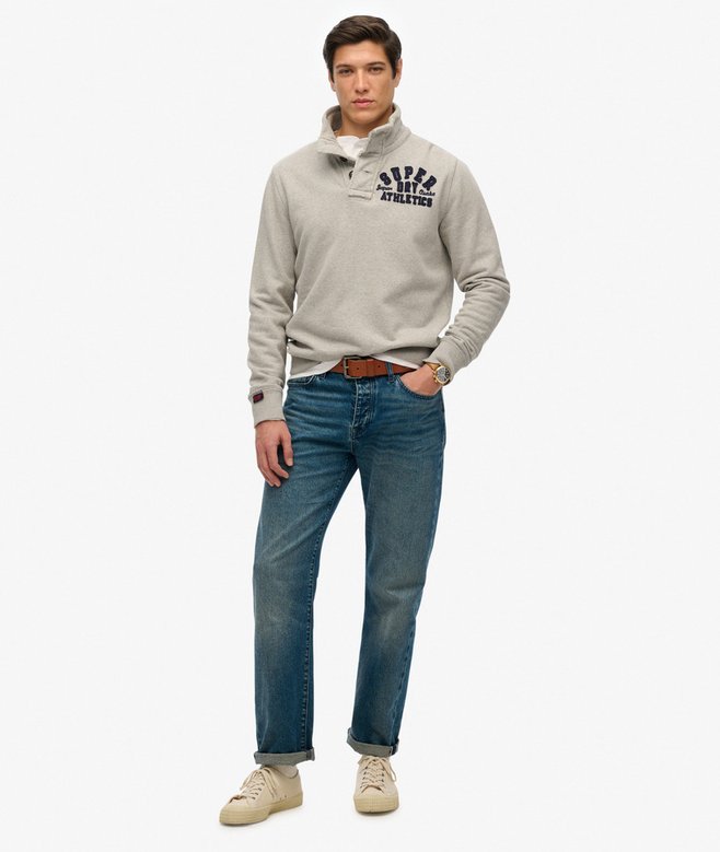 Superdry Vintage Athletic Half Button Sweatshirt