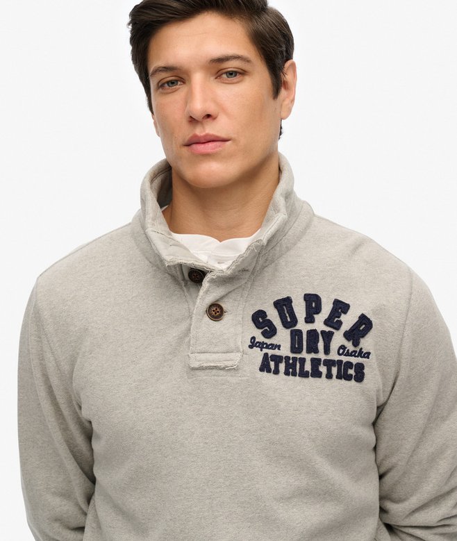 Superdry Vintage Athletic Half Button Sweatshirt