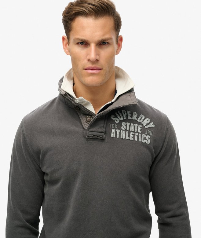 Superdry Vintage Athletic Half Button Sweatshirt