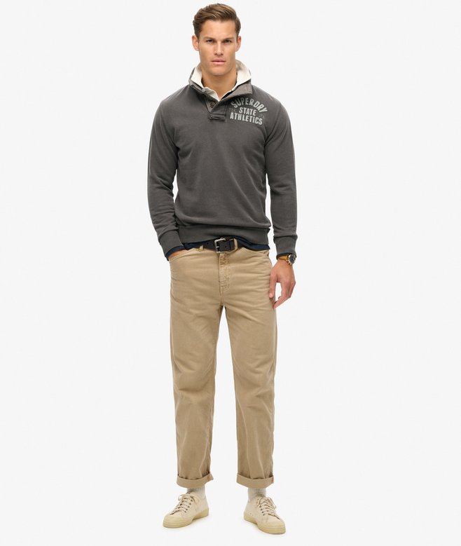 Superdry Vintage Athletic Half Button Sweatshirt