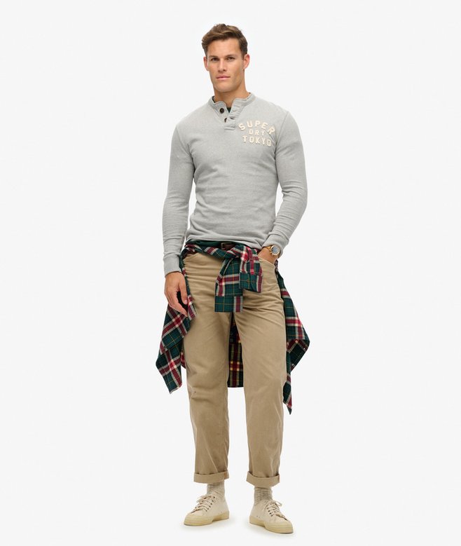 Superdry Vintage Athletic Long Sleeve Grandad Top