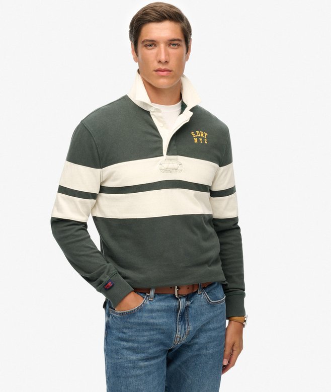 superdry Vintage Athletic Stripe Rugby Top