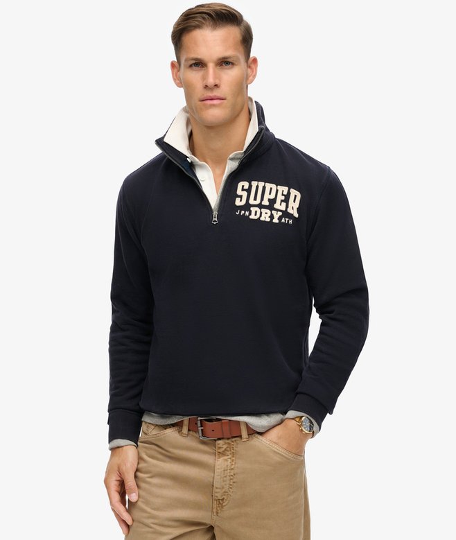 superdry Vintage Athletic Zip Half-Zip Jumper