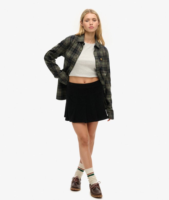 Superdry Vintage Cord Pleated Mini Skirt