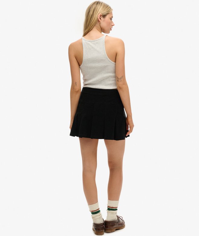 Superdry Vintage Cord Pleated Mini Skirt
