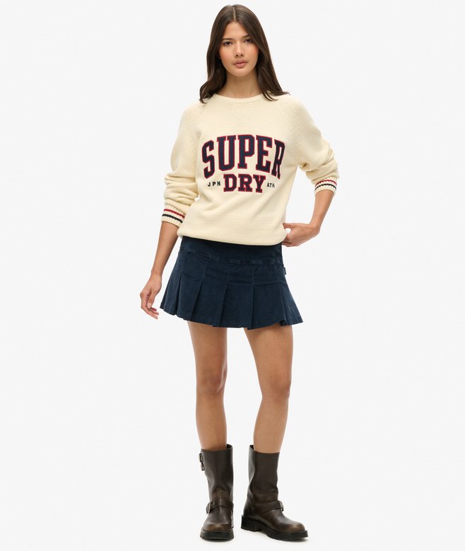 Superdry Vintage Cord Pleated Mini Skirt