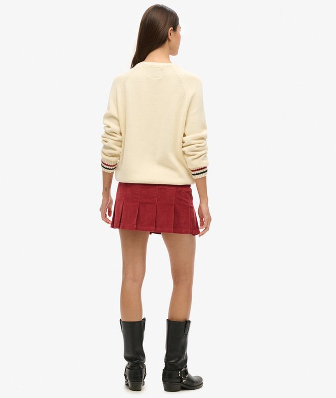 Superdry Vintage Cord Pleated Mini Skirt
