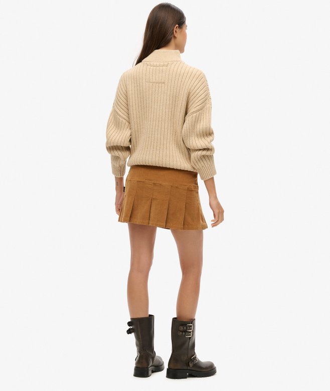 Superdry Vintage Cord Pleated Mini Skirt