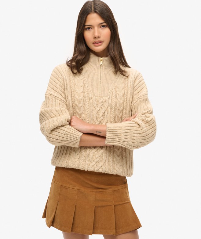 superdry Vintage Cord Pleated Mini Skirt