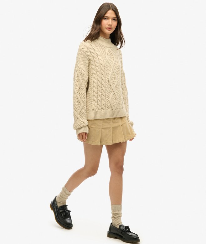 Superdry Vintage Cord Pleated Mini Skirt