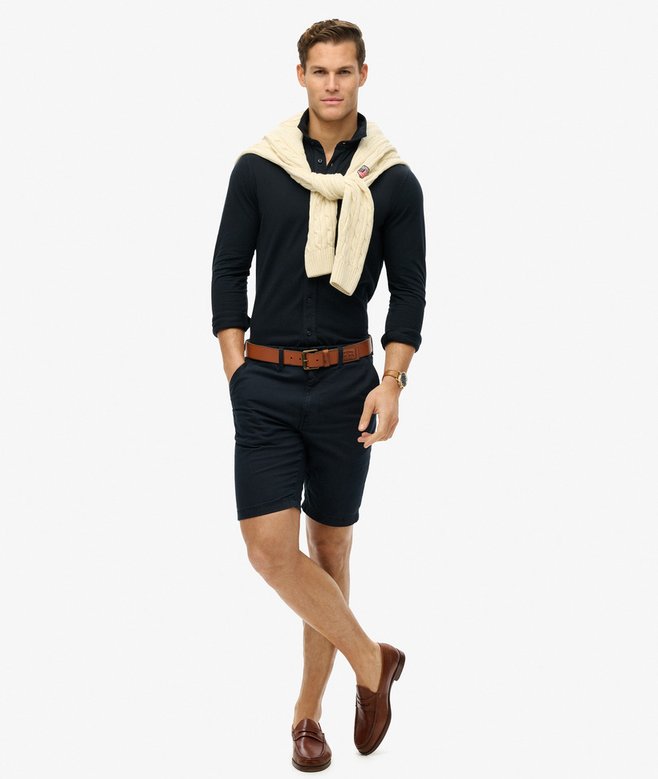 Superdry Vintage Destroy Pique Long Sleeve Shirt