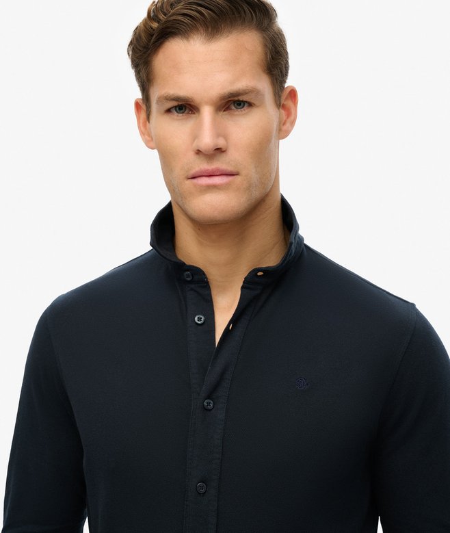 Superdry Vintage Destroy Pique Long Sleeve Shirt