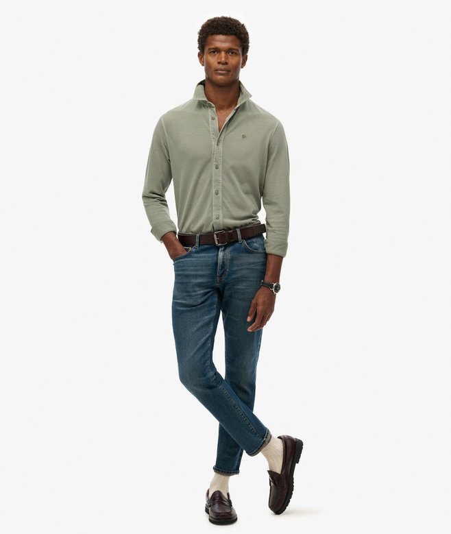 Superdry Vintage Destroy Pique Long Sleeve Shirt