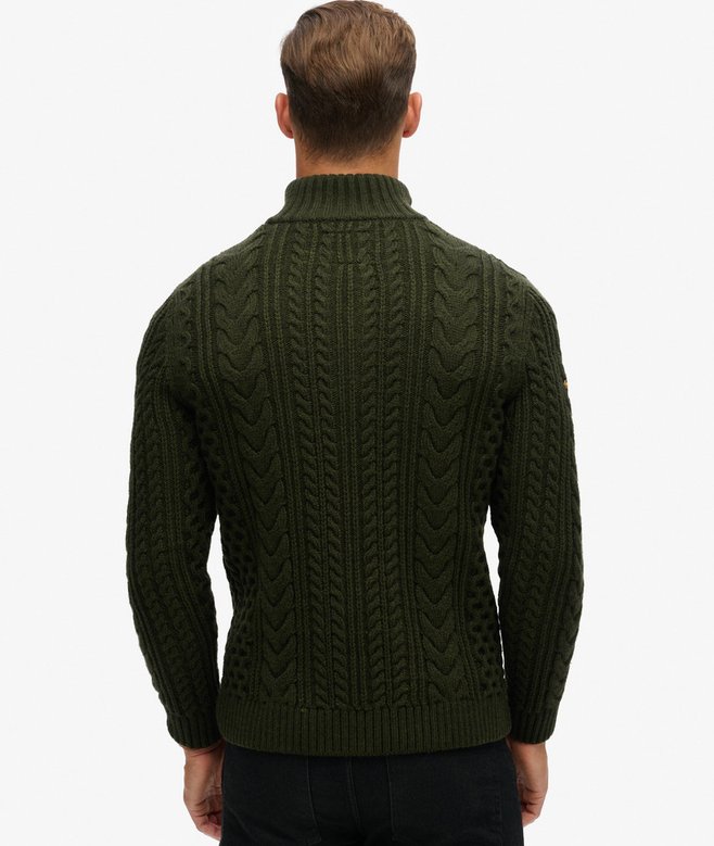 Superdry Vintage Jacob Cable Knit Half Zip Jumper