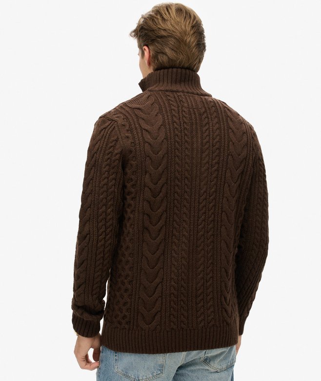 Superdry Vintage Jacob Cable Knit Half Zip Jumper
