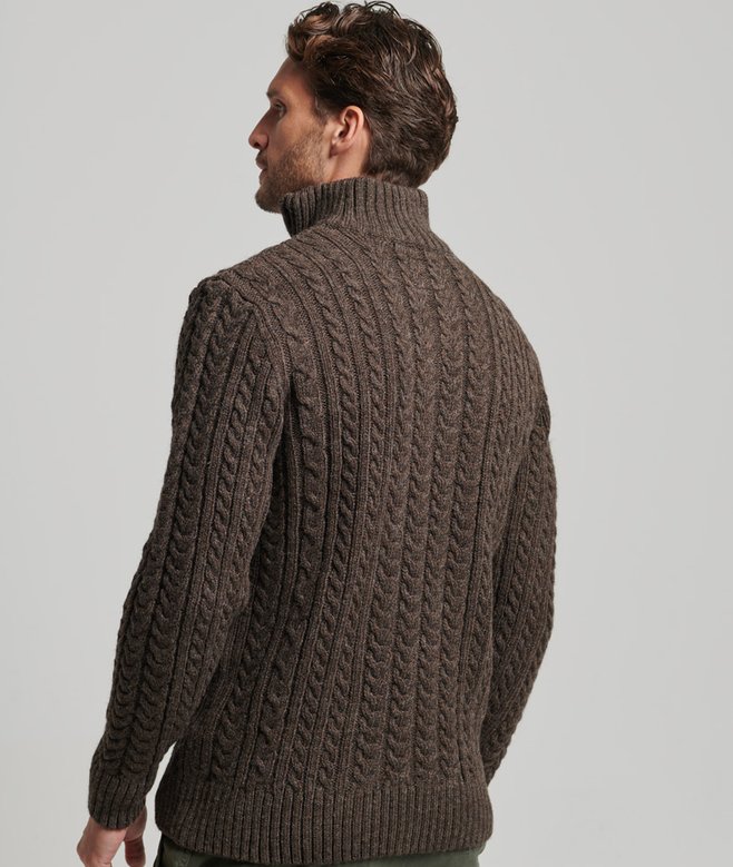 Superdry Vintage Jacob Cable Knit Half Zip Jumper