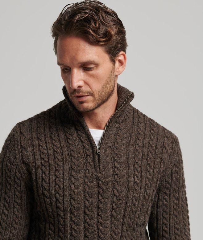 Superdry Vintage Jacob Cable Knit Half Zip Jumper