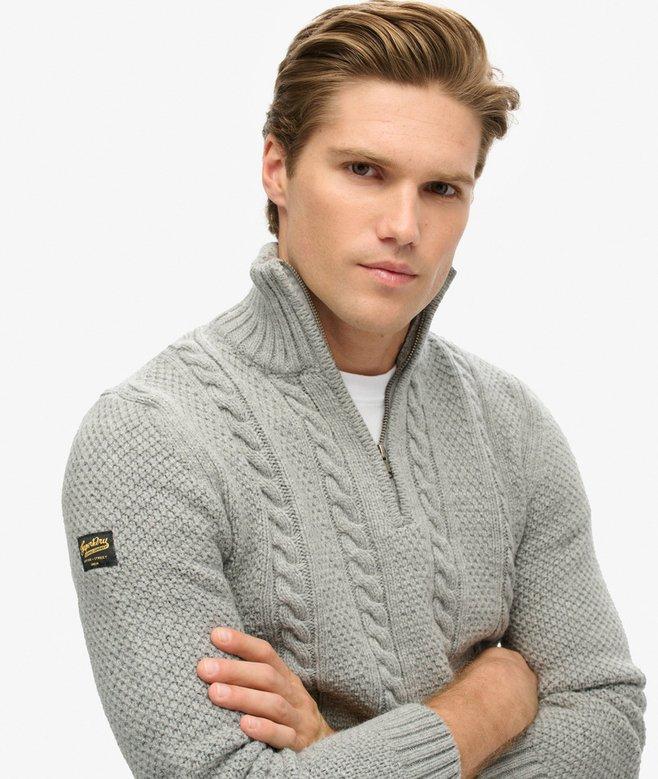 Superdry Vintage Jacob Cable Knit Half Zip Jumper