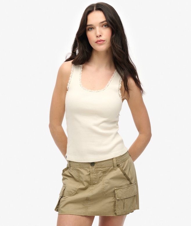 superdry Vintage Lace Trim Vest