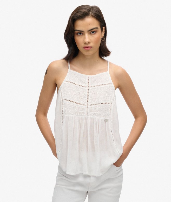 superdry Vintage Lace Yoke Cami Top