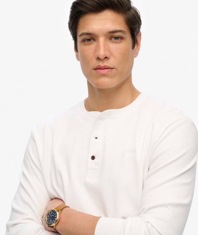 Superdry Vintage Logo Embroidered Half Button Top