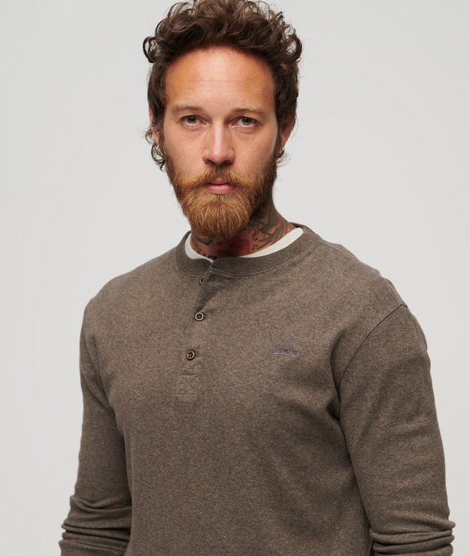 Superdry Vintage Logo Embroidered Half Button Top