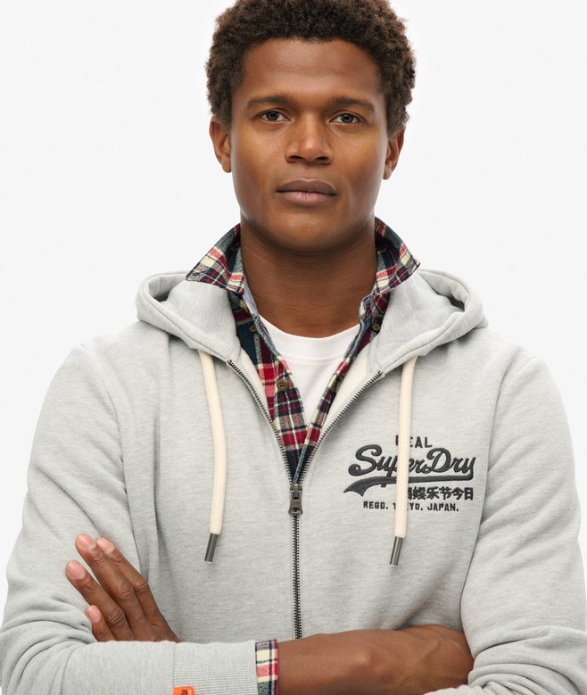 Superdry Vintage Logo Embroidered Zip Hoodie