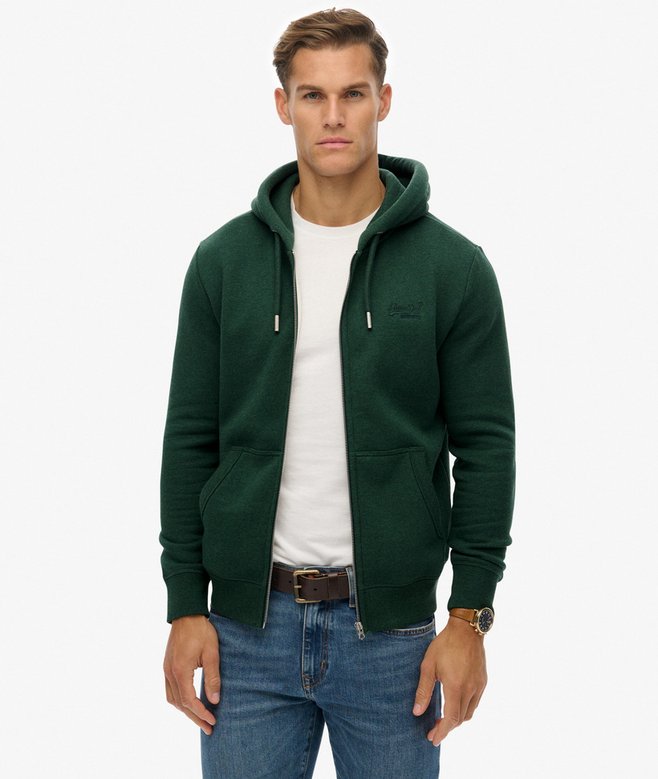 superdry Vintage Logo Embroidered Zip Hoodie
