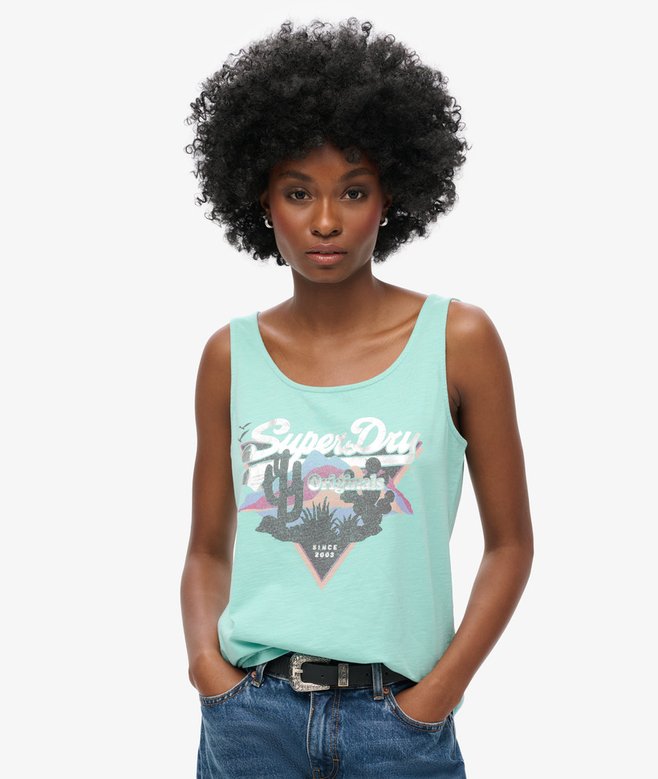 superdry Vintage Logo Narrative Vest Top