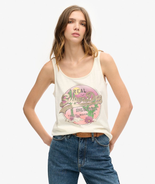 superdry Vintage Logo Narrative Vest Top